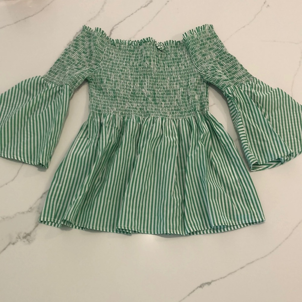 Stripped Off-The-Shoulder Blouse